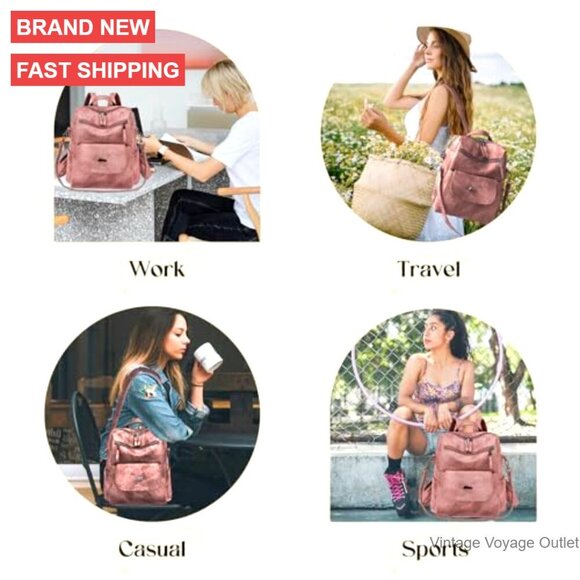 Small Waterproof Anti-Theft Convertible Backpack Purse with Multiple Pockets main image 7